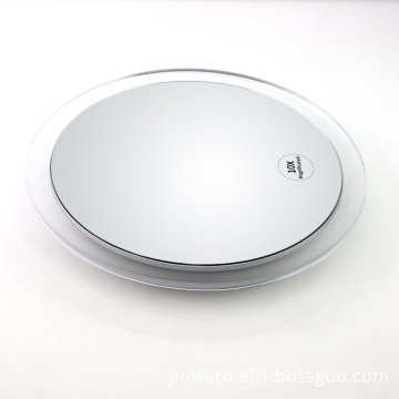 Round 10x magnifying mirror with suction cups